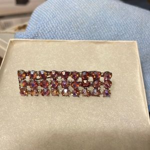 1940/50 vintage brooch or pin pink rhinestones in a silver setting 2 1/4 inches